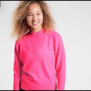 Athleta Merino Wool Bright Pink Sweater